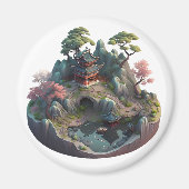 Niedliches chinesisches Fantasy 3D Landschaftsmaga Magnet (Vorne)