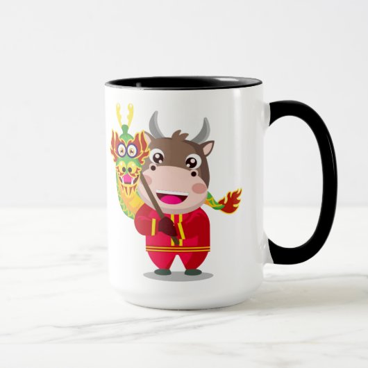 Niedliches chinesisches Neujahr der Ox-Züge Tasse (Rechts)