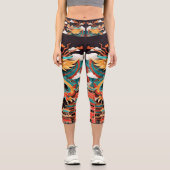 Niedliches Chinesisches Neujahr Dragon Origami HWC Capri Leggings (Vorderseite)