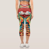 Niedliches chinesisches Neujahr Dragon Origami HWC Capri Leggings (Rückseite)