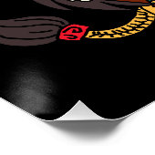 Niedliches chinesisches Neujahr - Hexe und Löwe Poster (Ecke)