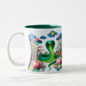 Niedliches Chinesisches Neujahr Schlange 2025 2TM4 Zweifarbige Tasse (Links)