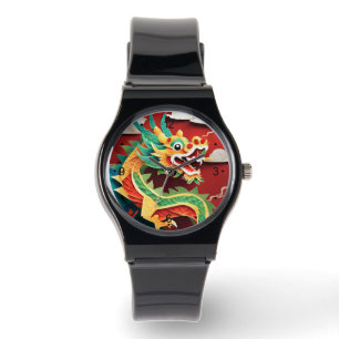 Niedliches chinesisches Neujahrdrache Zodiac Birth Armbanduhr