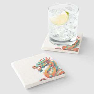 Niedliches chinesisches Neujahrdrache Zodiac Birth Steinuntersetzer