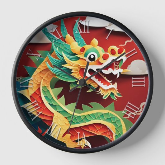 Niedliches chinesisches Neujahrdrache Zodiac Birth Uhr (Vorderseite)