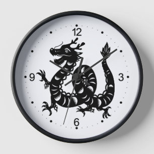 Niedliches chinesisches Neujahrsdrache Zodiac Birt Uhr