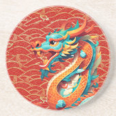 Niedliches chinesisches Neujahrsdragon Zodiac Birt Getränkeuntersetzer (Vorne)