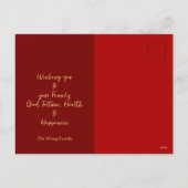 Niedliches chinesisches Neujahrspferd 2026 HPostC Feiertagspostkarte (Rückseite)