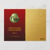 Niedliches chinesisches Neujahrsschlange 2025 + Te Postkarte (Rückseite)