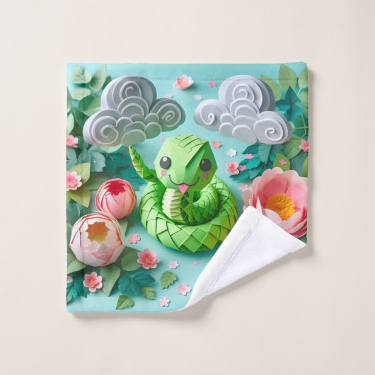 Niedliches chinesisches Neujahrsschlange 2025 WC2 Waschlappen (Waschlappen)