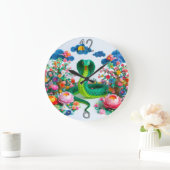 Niedliches Chinesisches Neujahrsschlange Origami W Große Wanduhr (Zuhause)