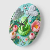 Niedliches Chinesisches Neujahrsschlange Origami W Große Wanduhr (Winkel)