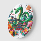 Niedliches Chinesisches Neujahrsschlange Origami W Große Wanduhr (Winkel)