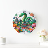 Niedliches Chinesisches Neujahrsschlange Origami W Große Wanduhr (Zuhause)