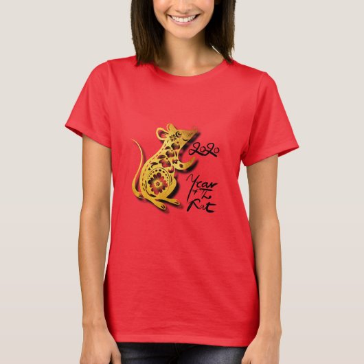 Niedliches chinesisches New Year Rattenfrauen-T-Sh T-Shirt (Vorderseite)