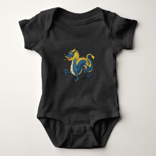 Niedliches Chinesisches Zodiac Dragon Black Baby Strampler
