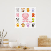 Niedliches chinesisches Zodiaka-Jahr des Schweins Poster (Küche)