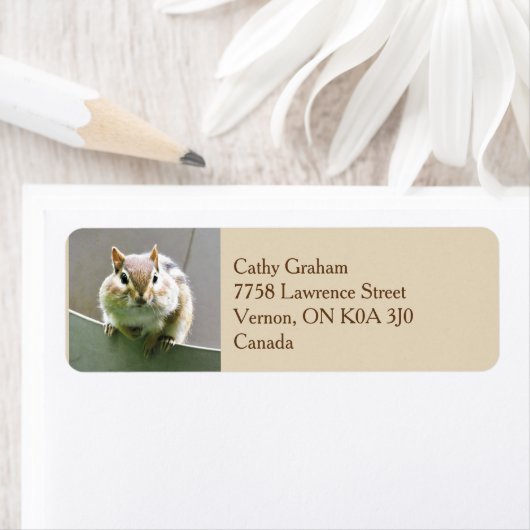 Niedliches Chipmunk-Adresslabel (Insitu)