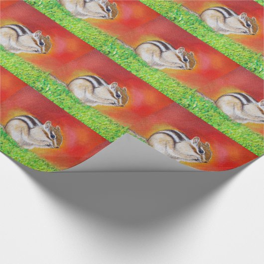 Niedliches Chipmunk-Gemälde Geschenkpapier (Ecke)