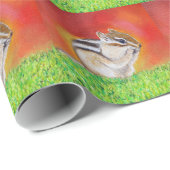 Niedliches Chipmunk-Gemälde Geschenkpapier (Rolleneckpunkt)