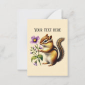 Niedliches Chipmunk mit Text  Mitteilungskarte (Vorderseite)