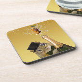 Niedliches Chipmunk-Neujahrsfest-Party Untersetzer (Linke Seite)