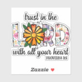 Niedliches Christliches Vertrauen der Blumen in de Aufkleber (Blatt)