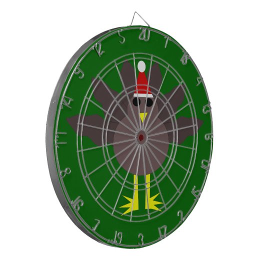 Niedliches Christmas Turkey Dart Board Dartscheibe (Vorderseite Links)