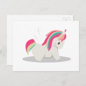 Niedliches Chubby-Einicorchibi-Gesichtsröte Postkarte (Vorne/Hinten)