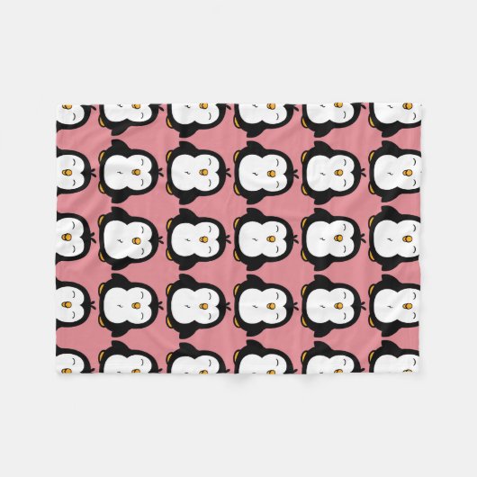 Niedliches Chubby Penguin-Bild-Muster Fleecedecke (Vorderseite (Horizontal))