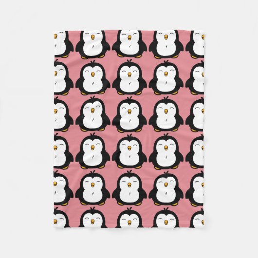 Niedliches Chubby Penguin-Bild-Muster Fleecedecke (Vorderseite)
