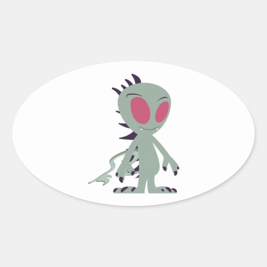 Niedliches Chupacabra Ovaler Aufkleber (Vorderseite)