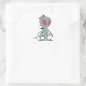 Niedliches Chupacabra Ovaler Aufkleber (Tasche)