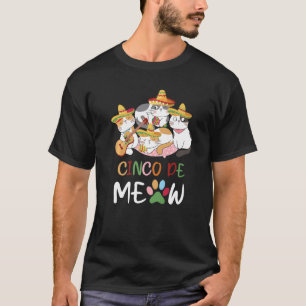 Niedliches Cinco De Meow Sombrero Mexican Cat Cinc T-Shirt