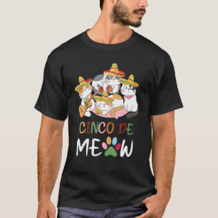 Niedliches Cinco De Meow Sombrero Mexican Cat Cinc T-Shirt