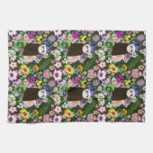 Niedliches Cioccolate Sable Ferret Blumengrün Geschirrtuch (Horizontal)