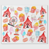 Niedliches Circus Festival Kinder Party Geschenkpapier (Flach)