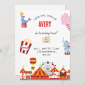 Niedliches Circus Karneval Festival Einladung zum  (Vorne/Hinten)