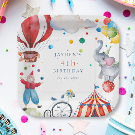 Niedliches Circus Kindergeburtstag Party Pappteller