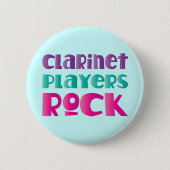 Niedliches Clarinet-Spieler-Felsen-Musik-Geschenk Button (Vorderseite)