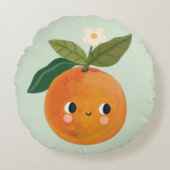 Niedliches Clementine Pillow Whimsical Kinderzimme Rundes Kissen (Vorderseite)