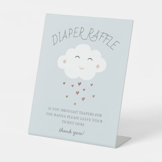 Niedliches Cloud Baby Dusche Sprinkle Diaper Raffe Sockelschild (Vorderseite)
