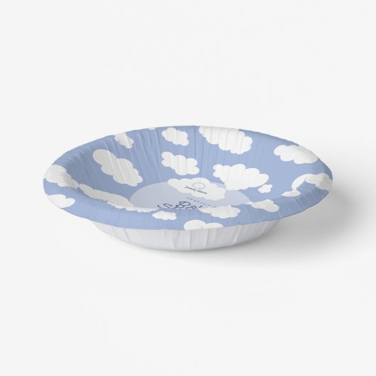 Niedliches Cloud Nine 9 Baby Dusche Whimsikisches Pappteller (Gewinkelt)