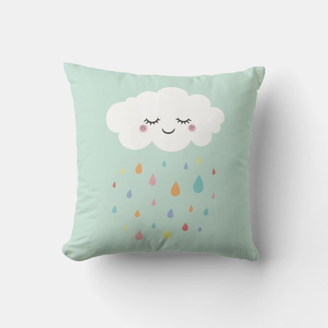 Niedliches Cloud Rainbow Throw Pillow Baby Kinderz Kissen (Vorderseite)