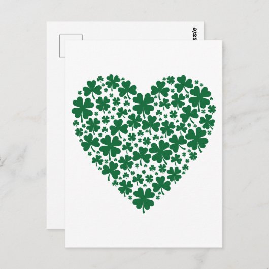 Niedliches Clover Kleeblatt Herts St. Patrick's Da Postkarte (Vorne/Hinten)