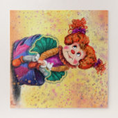 Niedliches Clown Girl - glücklicher Zirkus - Zeich Puzzle (Horizontal)