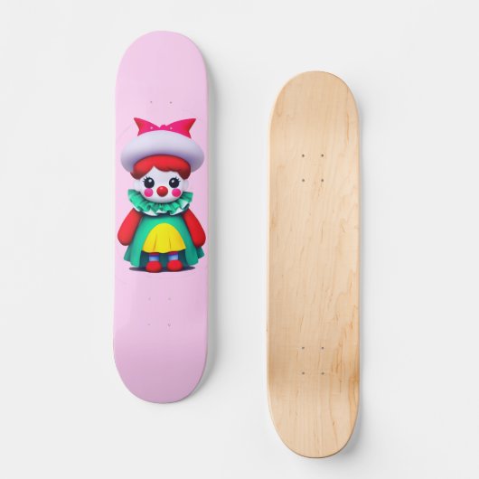 Niedliches Clownrosa Skateboard (Vorderseite)