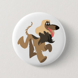 Niedliches Clownsystem-Cartoon afghanisches Hound- Button