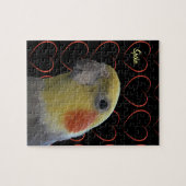 Niedliches Cockatiel und Herz Puzzle (Horizontal)