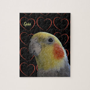 Niedliches Cockatiel und Herz Puzzle